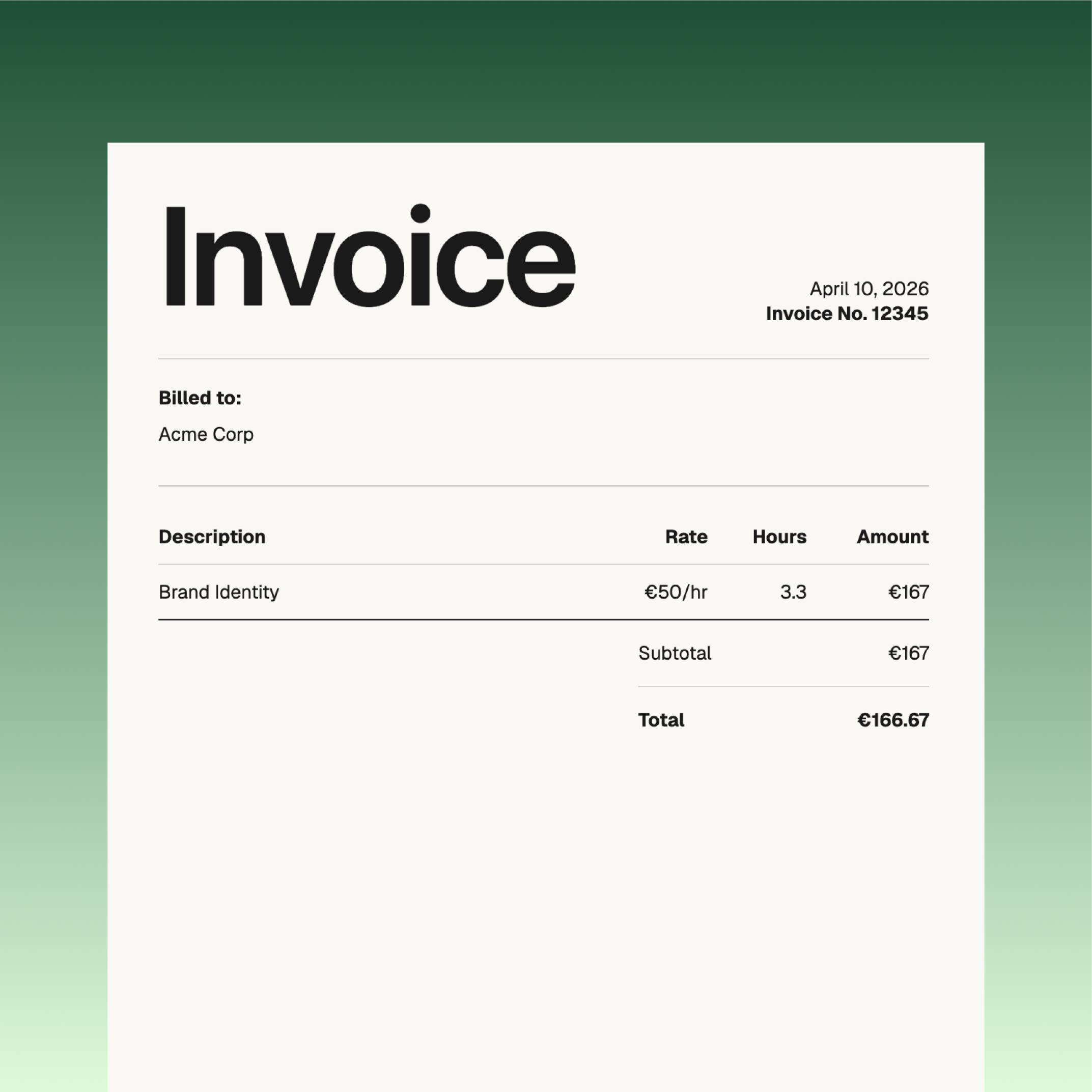 Real Soon hassle-free invoicing with one-click PDF export